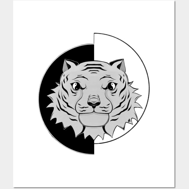 Yin Yang Tiger Wall Art by Ali Alhayki